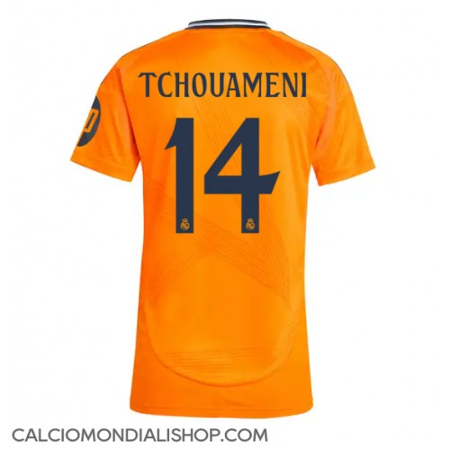 Maglie da calcio Real Madrid Aurelien Tchouameni #14 Seconda Maglia Femminile 2024-25 Manica Corta